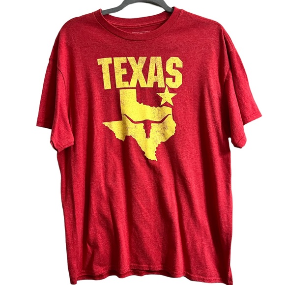 Texas State Graphic with Longhorn and Star on Modern Lux Tee - Picture 1 of 5